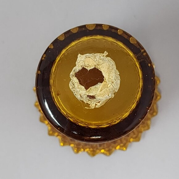 Vintage Amber Indiana Glass Diamond Pattern Candle Holder Set - Picture 4 of 9